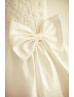 Cap Sleeves Ivory Lace Cotton Wedding Flower Girl Dress